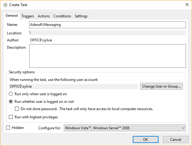 AdaSoft.Messaging | Auditdesktop help